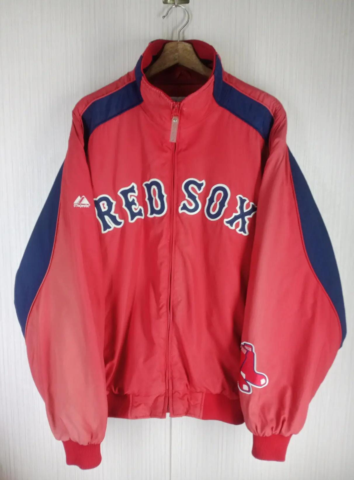 90s STARTER/RED SOX スタジャン　made in USA Men's Boston Red Sox Starter Red Pick & Roll Satin Varsity