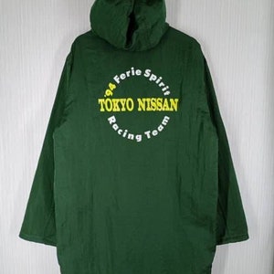 Rare!!! Vintage 90s Tokyo Nissan Ferie Spirit Racing Team Long Hoodie Jacket Size XL