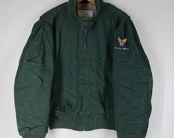 ¡¡¡Rara!!! Chaqueta bomber estilo tanque de la Fuerza Aérea de EE. UU., años 90, tipo T-1, talla L