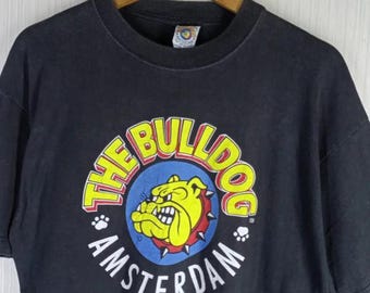 Vintage 90's the Bulldog Amsterdam White T Shirt Size L - Etsy
