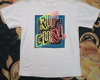 RARE!!! Vintage 90s Rip Curl Equipment For Surfing Big Logo Tshirt Size Like M