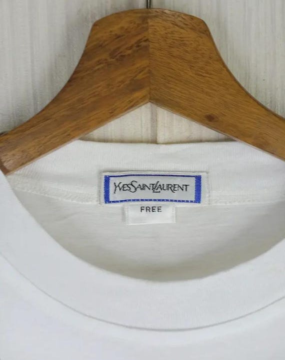 Rare Vintage 90s Yves Saint Laurent Big Logo Long Sleeve Tshirt