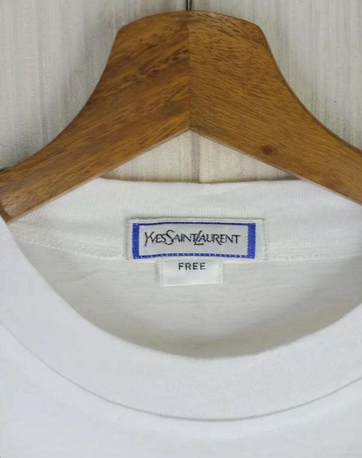 Rare Vintage 90s Yves Saint Laurent Big Logo Long Sleeve Tshirt