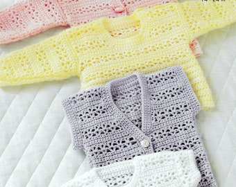 RETIREMENT SALE ***Vintage Crochet Pattern Baby Childrens Cardigan Bolero Waistcoat Sweater Boy Girl Newborn-3-4y Vest Jacket Matinee Jumper