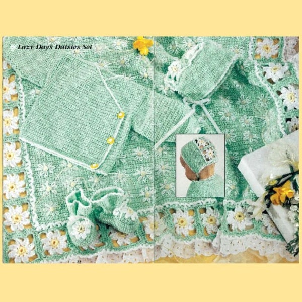 Vintage Knitting and Crochet Pattern Booklet PDF Baby Layette Christening Gown Dress Matinee Jacket Coat Bonnet Booties Shawl Afghan