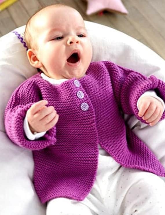 Point Mousse Gilet Pour Petite Fille Modèle De Tricot Vintage PDF
