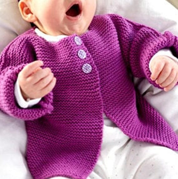 Modello di maglia vintage in PDF, semplice punto legaccio, giacca