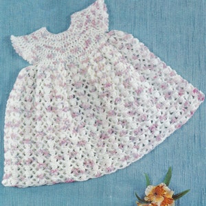 RETIREMENT SALE *** Vintage Crochet Pattern  Baby Dress  20 inch Chest  Double Knit  Simple Baby Pattern Summer Dress Sundress