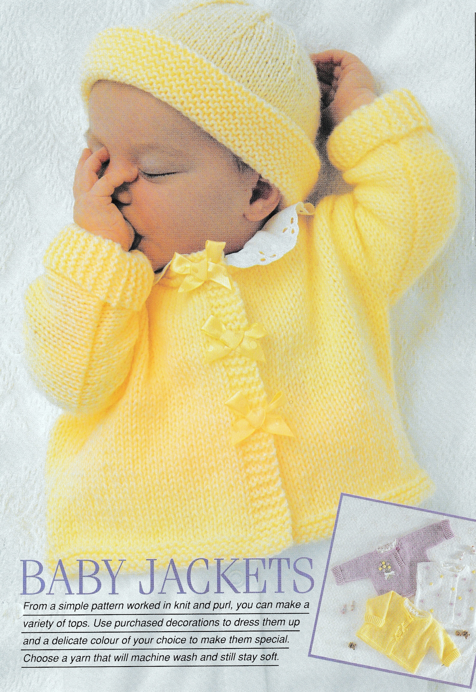 Vintage Knitting Pattern Baby Jackets and Baby Beanie Hat Etsy