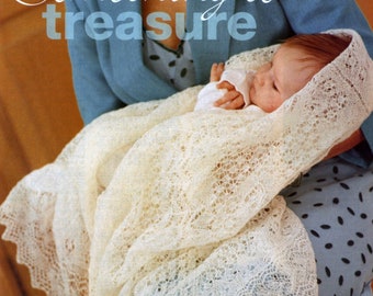 Knitting Pattern Heirloom Shetland Lace Shawl  Vintage Blanket Wrap Christening Baptism