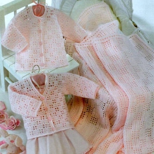 RETIREMENT SALE *** Vintage Crochet Pattern PDF Two Baby Childrens Matinee Jackets Cardigans and Shawl or Pram Blanket  Newborn to 6 Years