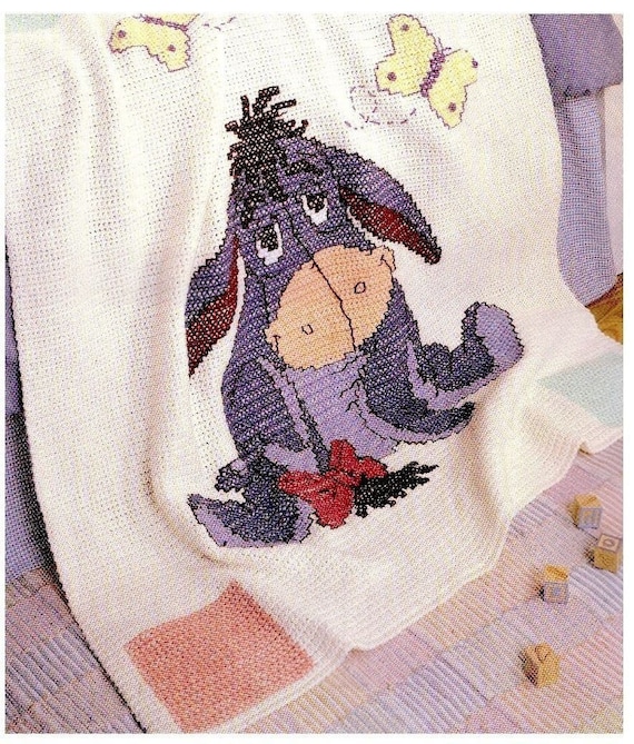 ENGLISH Vintage Crochet Cross Stitch Pattern PDF Pooh Afghans