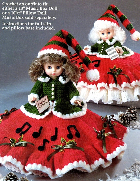 Vintage Crochet Pattern Christmas Caroler Carol Singer Doll Etsy