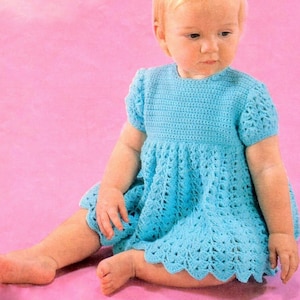 RETIREMENT SALE *** Vintage Crochet Pattern PDF  Baby Dress Lace  4ply