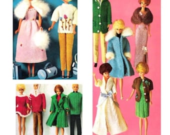 ENGLISH Vintage Crochet Knitting Pattern PDF 12in Teenage Fashion Doll Wardrobe 25 Outfits Beach Ski Skater Dress  Dolls Clothes PDF