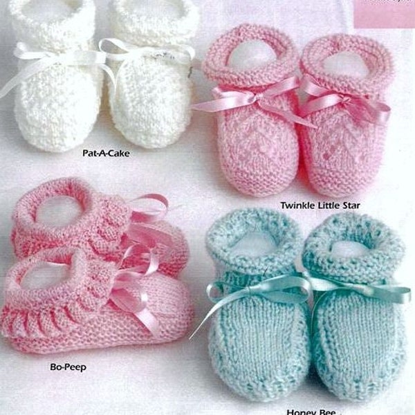 Vintage Knitting Pattern Booklet PDF  Baby Bootees 21 Designs  Boots Booties Shoes Slippers Birth to 9 Months