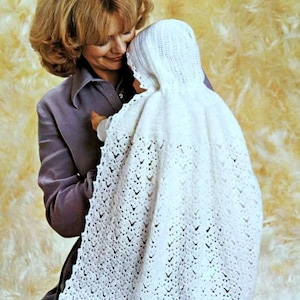 Vintage Crochet Pattern  PDF Baby Carrying Cape with Hood   Cloak Wrap Shawl Christening Baptism