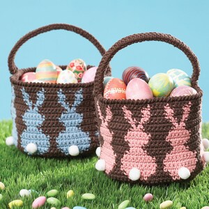 Vintage Crochet Pattern Bunny Rabbit Easter Egg Basket  Candy Sweets Chocolate Holder  Easter Decoration Gift Easter Bunnies
