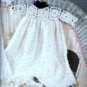 RUHESTANDSVERKAUF amp; Vintage Häkelmuster Irisch Rose Baby Tauf-Set Kleid Mütze Schühchen Kissen Afghan Heirloom Schal Filet-Spitze
