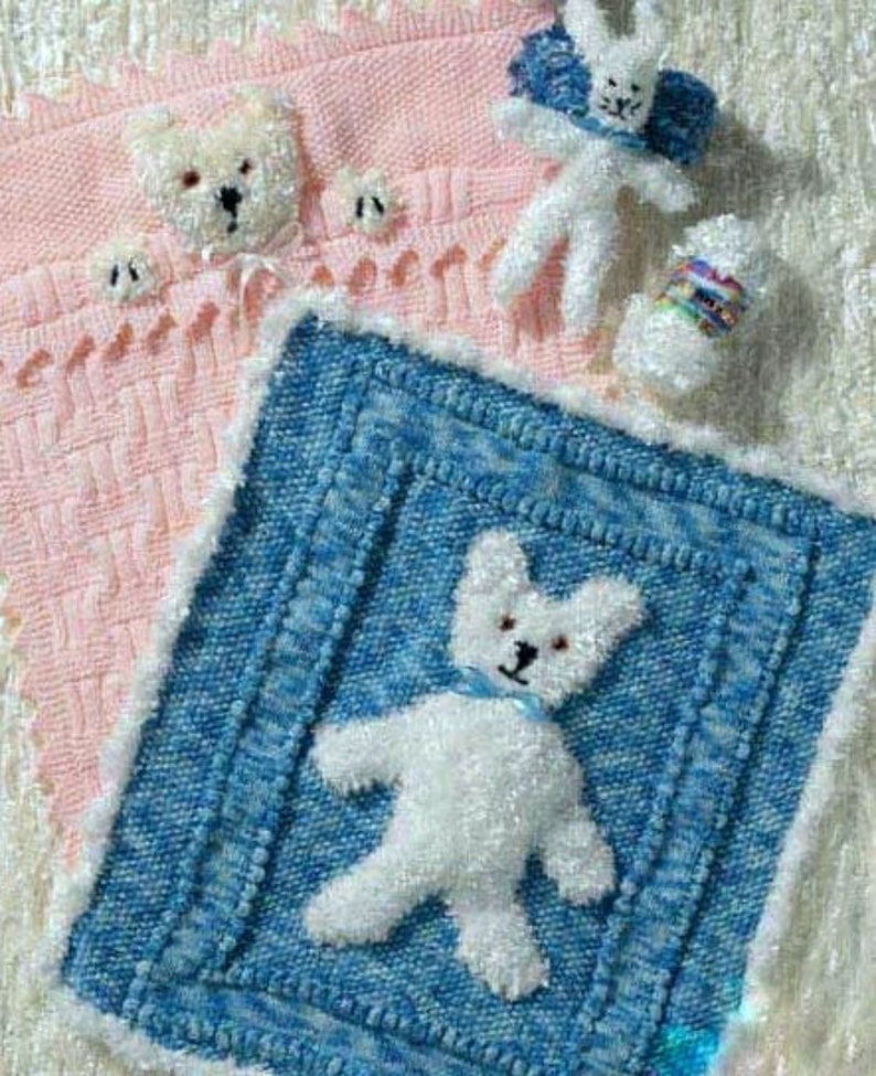 Vintage Knitting Pattern Teddy Bear Pram Baby Blanket Pram Etsy