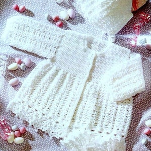 RETIREMENT SALE *** Vintage Crochet Pattern PDF  Baby Matinee Set 4ply  Jacket Bonnet and Booties  Cardigan Coat Hat Bootees Boots Pram Set