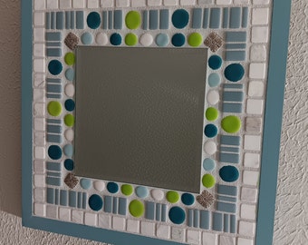 Small Accent Mirror with tiles and frame