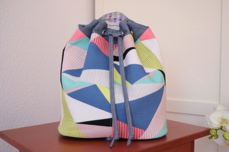 Rucksack mit Tunnelzug und Ösen Einzelstück Bild 3