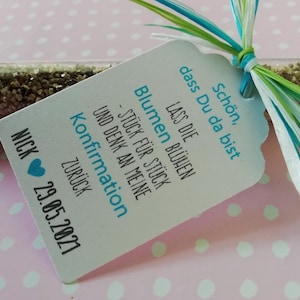 40 label tags Baptism Communion Confirmation Place card Gift idea wedding Seating Guest gift image 1