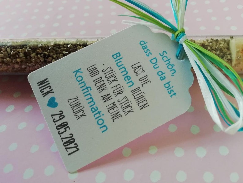 40 label tags Baptism Communion Confirmation Place card Gift idea wedding Seating Guest gift image 1