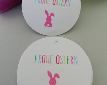 25 Papieranhänger- Geschenkanhänger für Ostern - Osteranhänger - Frohe Ostern - Papier bunt