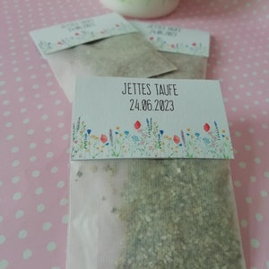12x Blumensamen im Tütchen Gastgeschenk Taufe | Kommunion Jugendweihe | personalisiert mit Name und Datum |