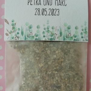 20x Blumensamen im Tütchen Gastgeschenk Hochzeit | Kommunion Jugendweihe | personalisiert mit Name und Datum |