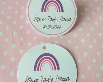 30 Baptismal Tags Paper Tags Rainbow Personalized Baptism
