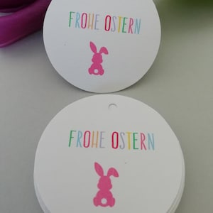 10 Papieranhänger- Geschenkanhänger für Ostern - Osteranhänger - Frohe Ostern - Papier bunt