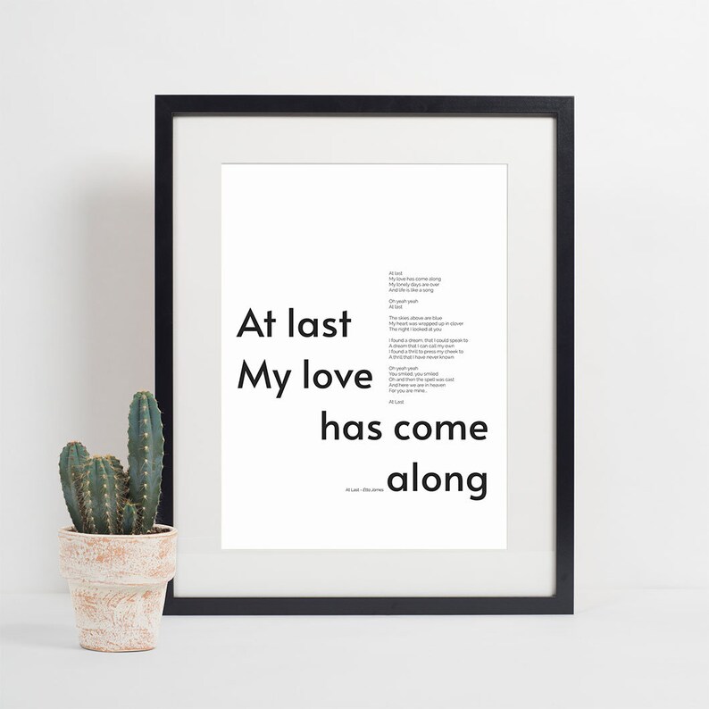 Personalised Custom Song Lyrics Poster Print Canvas Etsy UK