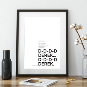 D-D-D-D Derek Birthday Rap Brooklyn 99 Typography Wall Art Poster Funny Gift Print Decor Present Birthday