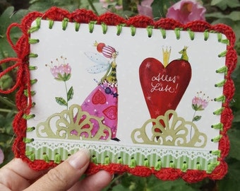 Crocheted postcard