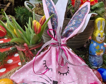 Sweet Easter bag / Easter bunny / Easter decoration / fabric bag / approx. 29 cm x 38 in size