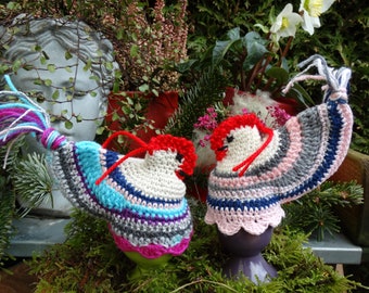 crocheted egg warmers 2 pieces