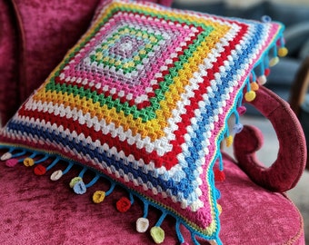 50 x 50 cm cushion cover "Granny Squares" cushion crochet cushion / vintage shabby