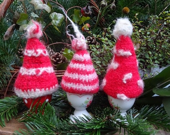 crocheted / felted egg warmers 3 pieces