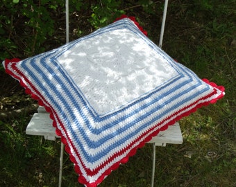 47 x 47 cm cushion cover "Granny Squares" cushion crochet cushion / vintage shabby