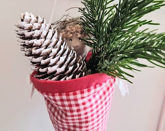 small Christmas cone with angel wings and angel head 13 cm x 24 cm