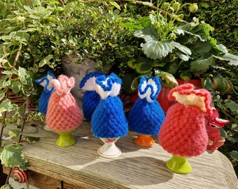 crocheted egg cosies 6 pieces