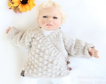 EN/DE Cardigan for babies "Naturell", size: 0 m. - 24 m.