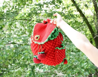 EN/DE Backpack &quot;Raspberry&quot;, Size: 26 x 23 cm (2 versions)