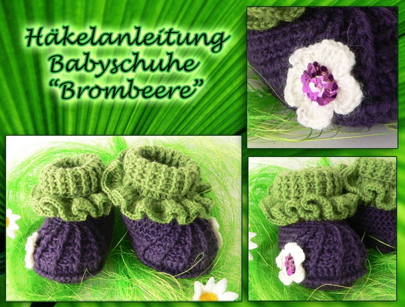 PDF-Häkelanleitung Babyschuhe Brombeere Bild 2