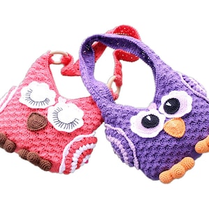 EN/DE Children's bags "Owl", 25 cm width x 30 cm height