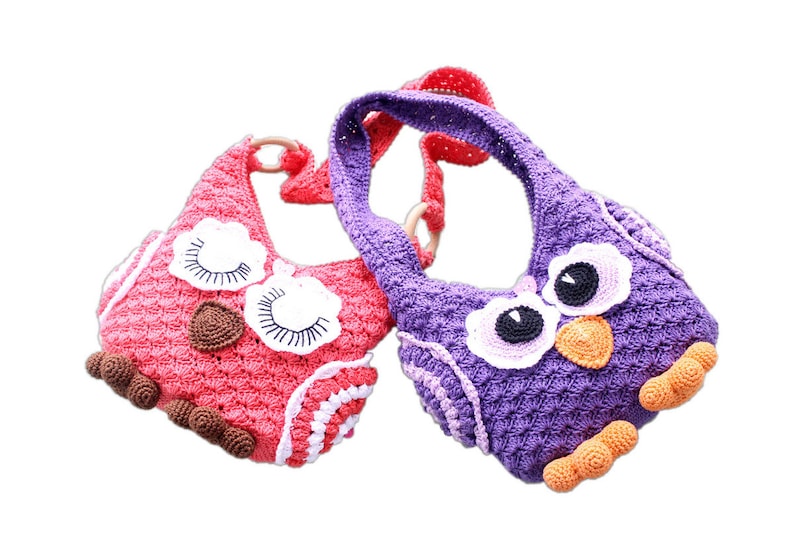 EN/DE Children's bags Owl, 25 cm width x 30 cm height image 1