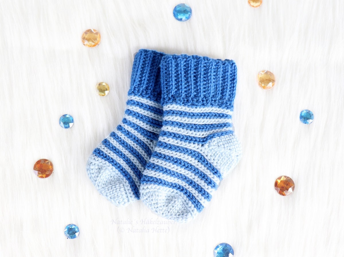 EN/DE Baby & child socks in knitted look (size 0 M.- 4 y.)